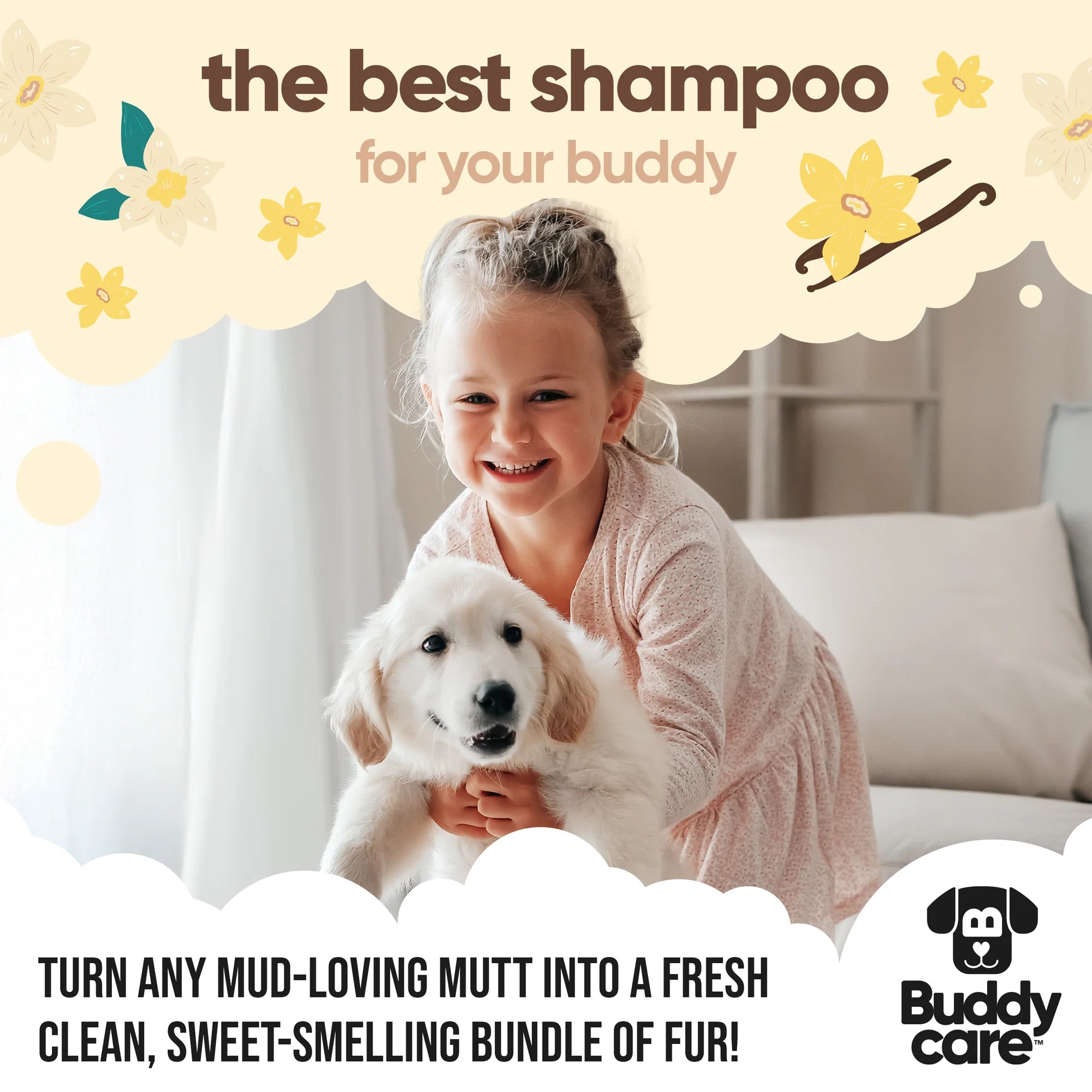 Buddycare Vanilla & Shea Butter Dog Shampoo - 500ml