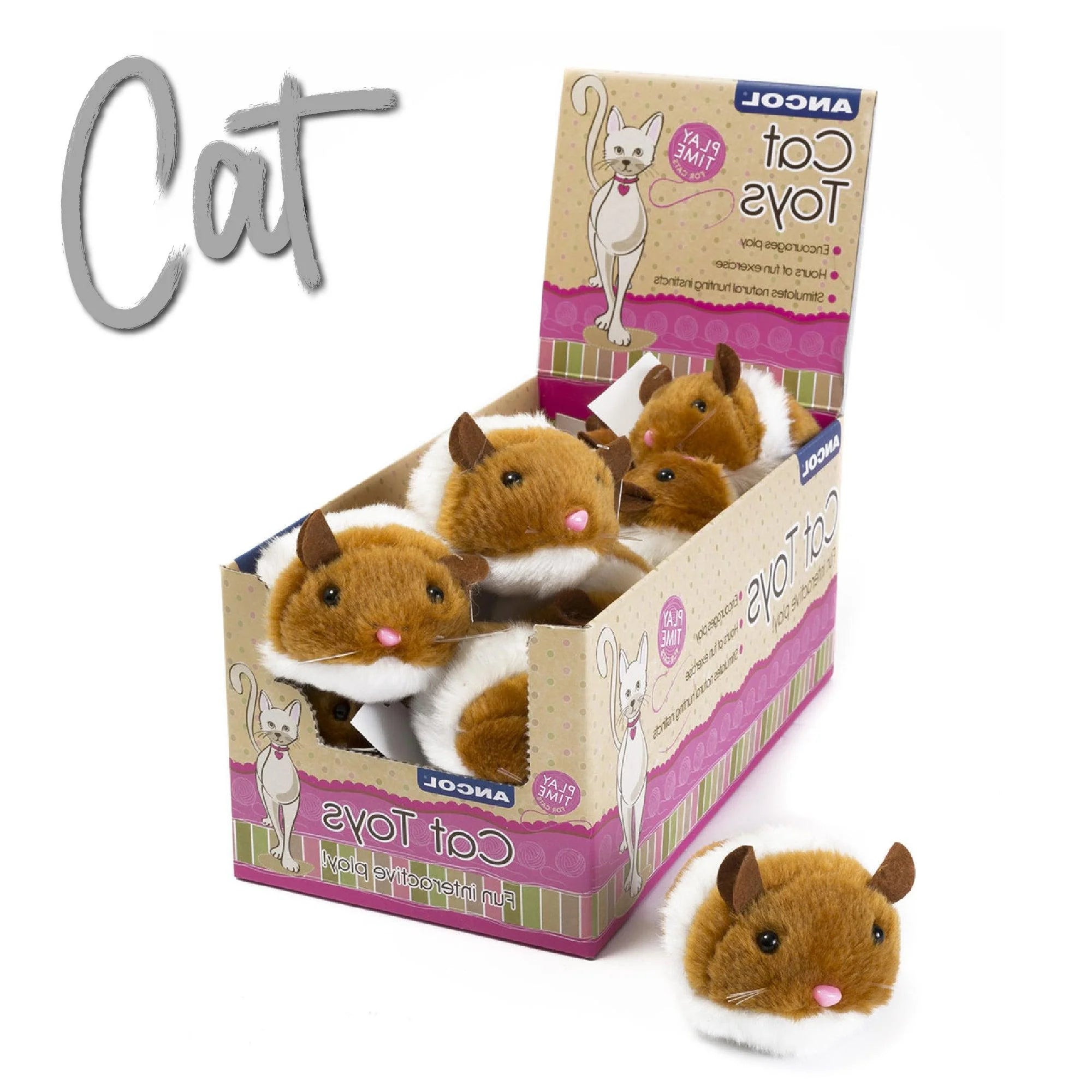 Ancol Jittery Furry Mice Cat Toy