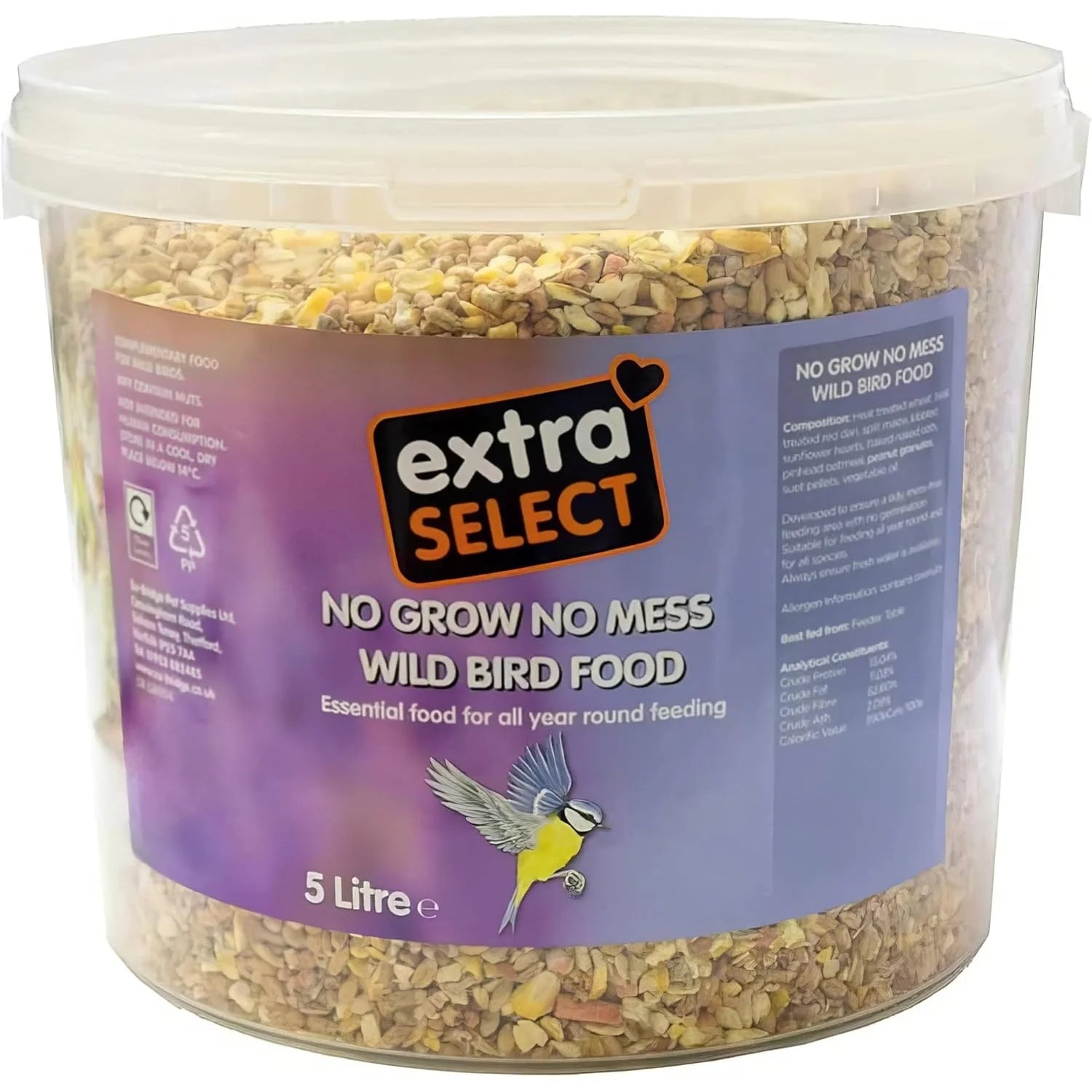 Extra Select No Grow Wild Bird Food – 5L